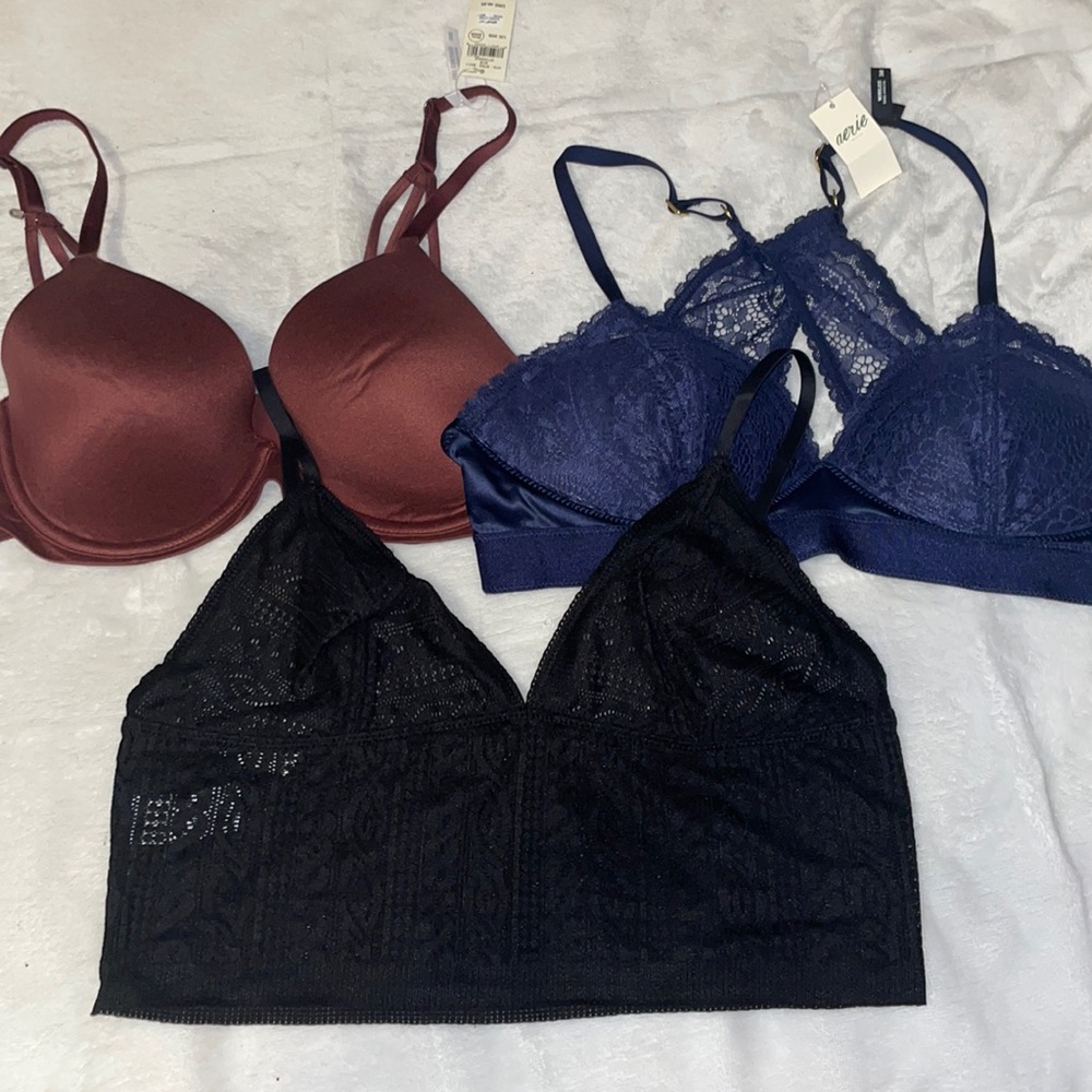 NWT bundle of 3 aerie bras/bralettes